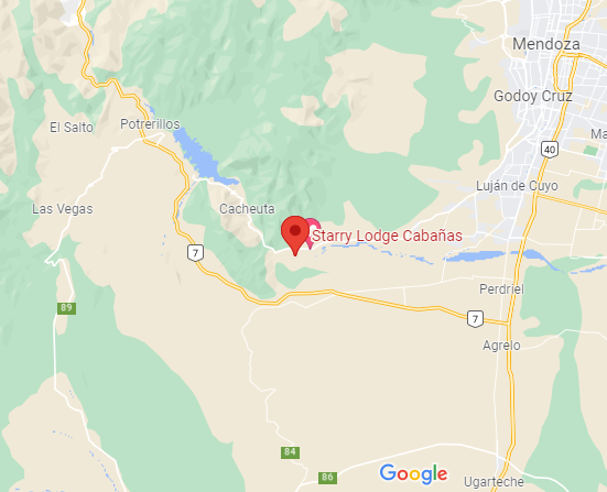 mapa con ubicacion  cabin Starry Lodge Mendoza